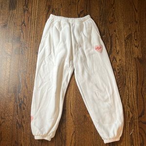 Adorable limited addition white love starfit heart sweatpants.